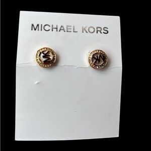 Michael Kors Gold and Silver Logo Earrings